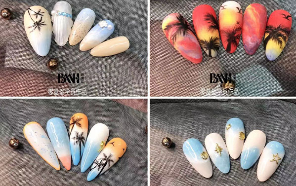 美甲分享｜海滨主题印花美甲，一起感受指尖上的夏日时光